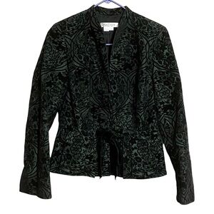 Kay Unger New York Vintage Dark Academia Silk Blend Blazer Size 4